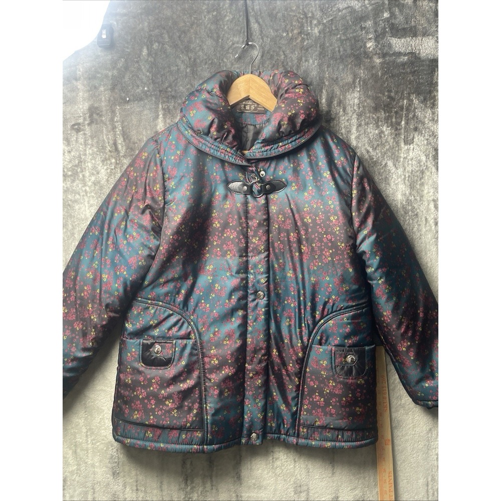 Mulisha Women's 3XL Floral Print Zip/Latch Puffer Jacket Multicolor Satin NWOT